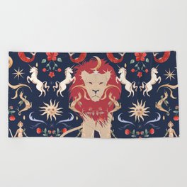 The Medieval Menagerie  Beach Towel