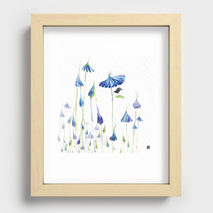 BLUE IS THE RAINIEST COLOR Recessed Framed Print