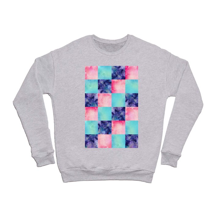 Abstract Watercolor Grid Crewneck Sweatshirt