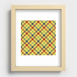 Tartan Cloth Pattern on Sunshine Yellow Recessed Framed Print