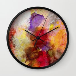 THE LAST SUPERNOVA - Abstract, Red, Purple, Brown ,Yellow Wall Clock