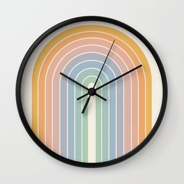 Gradient Arch XIII Retro Mid Century Modern Rainbow Wall Clock
