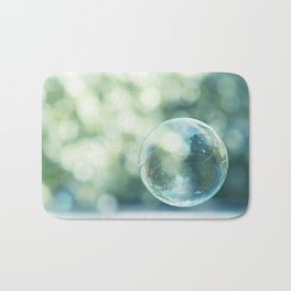 Bubble Photography, Bathroom Blue Green Art, Soap Bubbles Laundry Room Print, Bath Nursery Photo Bath Mat