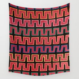 Vintage Mola Geometric Textile Pattern Wall Tapestry