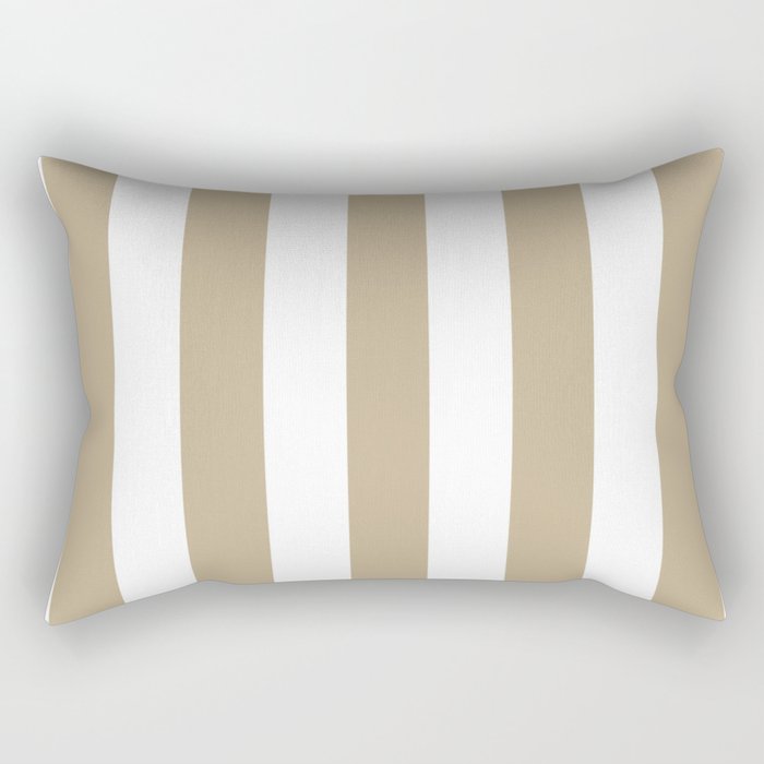Khaki (HTML/CSS) (Khaki) grey - solid color - white vertical lines pattern Rectangular Pillow