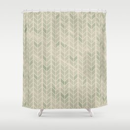Herringbone // Jade Green Shower Curtain