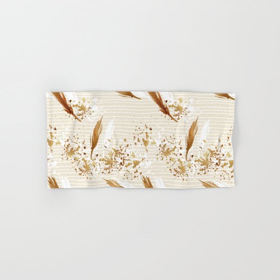 Feather peacock gold #3 Hand & Bath Towel