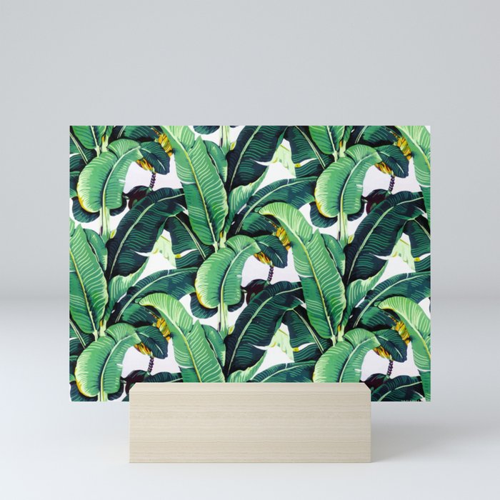 Tropical Banana leaves pattern Mini Art Print
