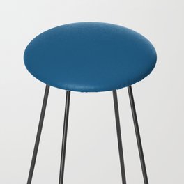 Dark Blue Solid Color Pairs Pantone Deep Water 18-4032 TCX Shades of Blue Hues Counter Stool