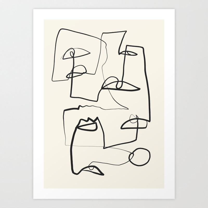 Abstract Line Art 12 Art Print By Thindesign Society6