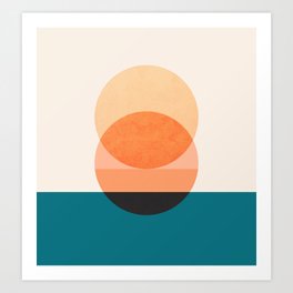 Abstraction_NEW_SUNSET_OCEAN_WAVE_POP_ART_Minimalism_0022D Art Print