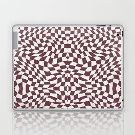 Brown and white checker symmetrical pattern Laptop Skin