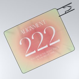 Angel Number 222 - Orange & Green - Numerology Picnic Blanket