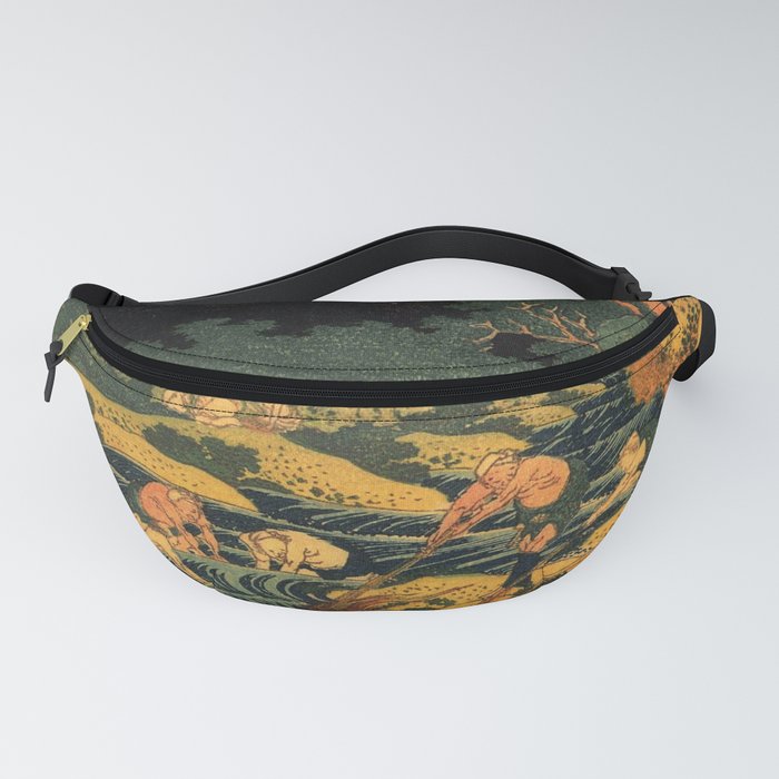 Hokusai, fishing by torchlight in Kai province Fanny Pack by