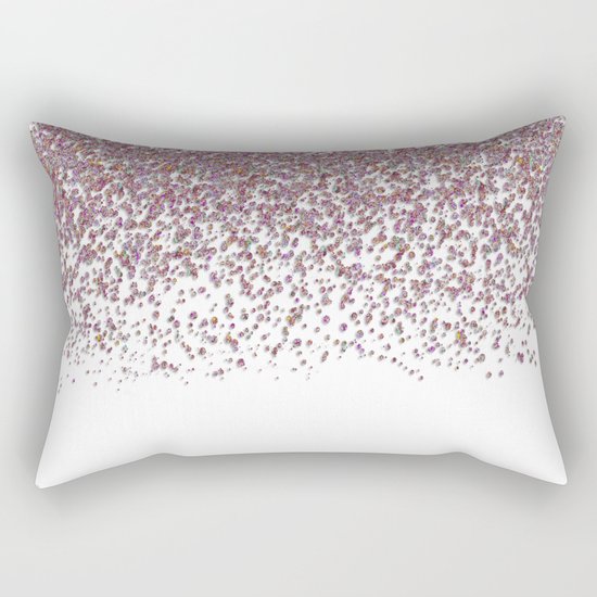Sparkling rose quartz glitter confetti- Luxury design Rectangular Pillow