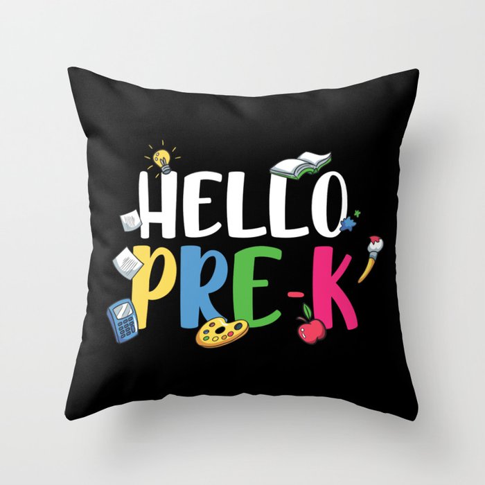 Hello Pre-K Back To School Throw Pillow