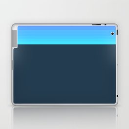 Simple Colorful Retro Stripe Art Pattern in Blue Laptop Skin