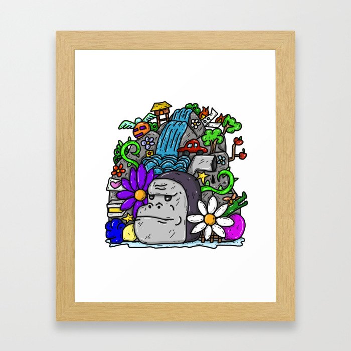 Gorilla Doodle Art Framed Art Print