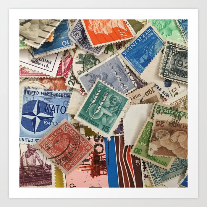 Vintage Stamps Art Print