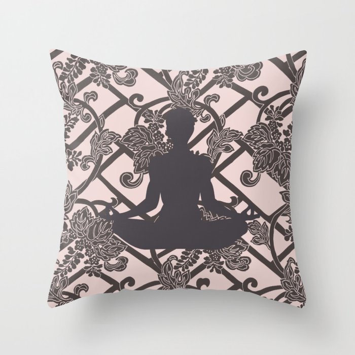 Mandala with Buddha Wall Art/ Illustration Throw Pillow