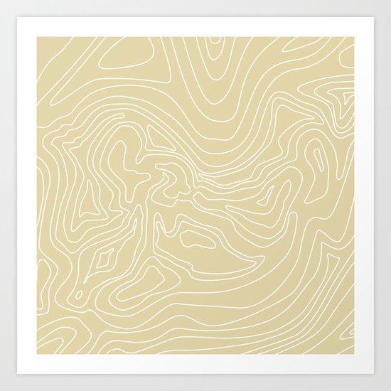 Ocean depth map - sand Art Print