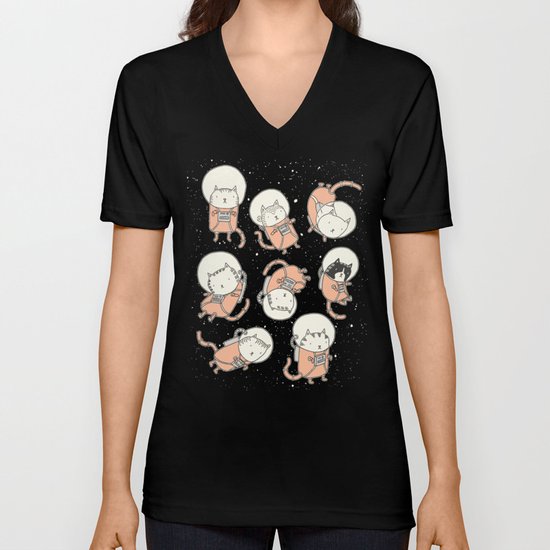 Vneck Cat cat stronauts unisex v neck by drew brockington society6 Vneck Cat cat stronauts unisex v neck by drew brockington society6