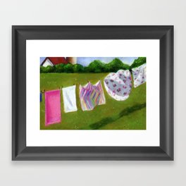 Summer Laundry Hanging in the Sunshine Framed Art Print