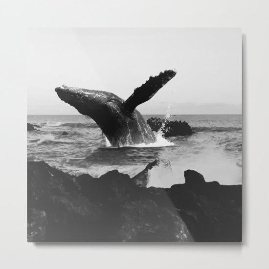 whale Wave Metal Print
