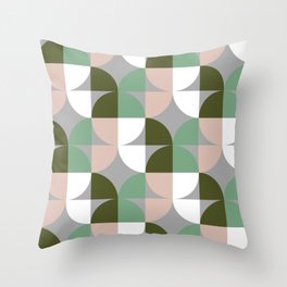 Mid century geometrics in modern colorway Throw Pillow