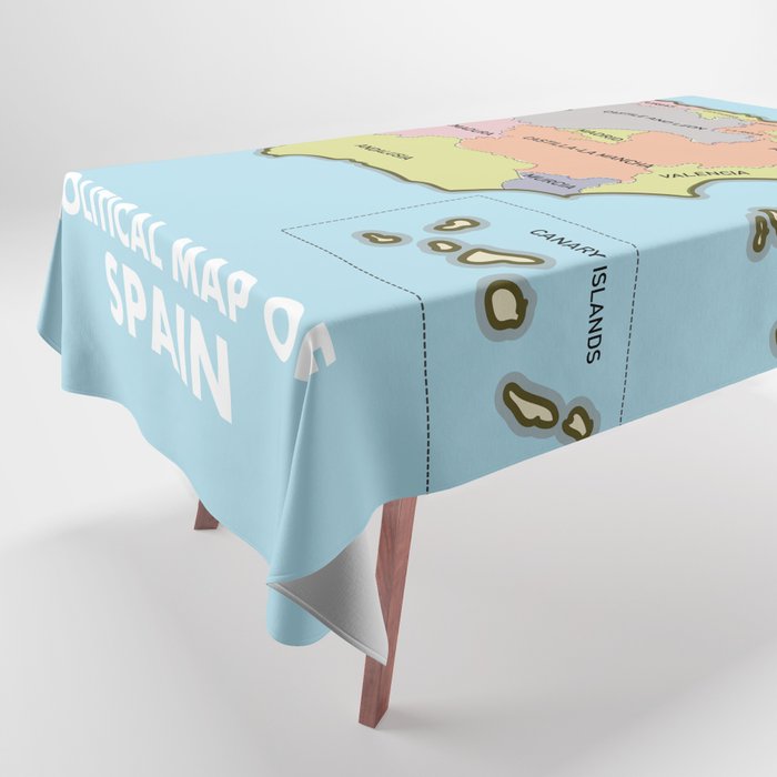 Political map of Spain Tablecloth by Nicks Emporium Society6