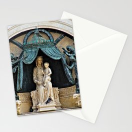 Orvieto Cathedral Madonna and Child Angels Facade Sculpture Closeup Stationery Card