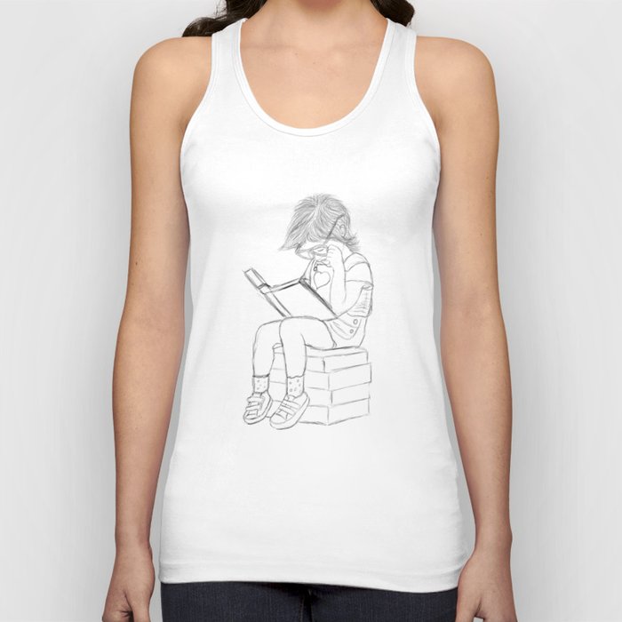 Little girl and her book Tank Top