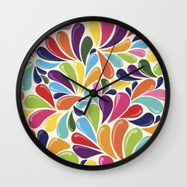 Colored Abstract and Organic Shapes Pattern by Akbaly Wall Clock | Rainbowcolors, Organicshapes, Kaleidoscope, Digital, Abstractshapes, Colorful, Vibrantcolors, Kaleidoscopeart, Kaleidoscopedesign, Fun 