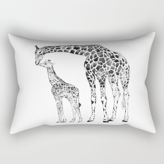 Giraffes, black and white Rectangular Pillow