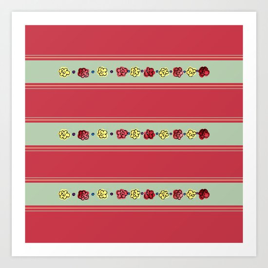 A Rosey Outlook Red Art Print