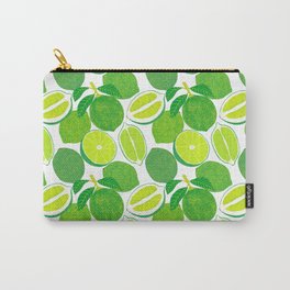 Lime Harvest Carry-All Pouch | Fresh, Digital, Nature, Painting, Fruity, Juice, Flowers, Pattern, Floral, Kitchen 