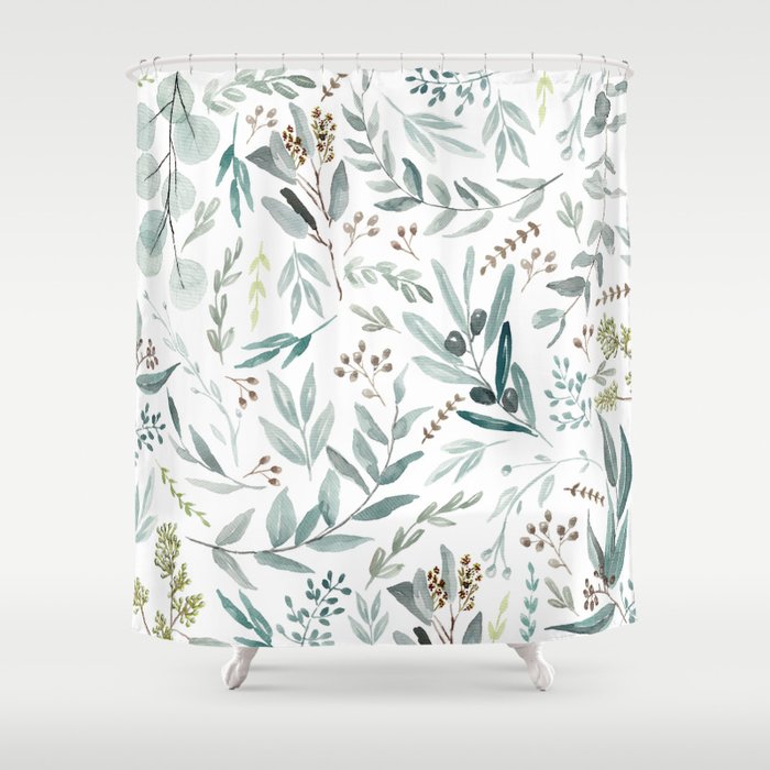 Eucalyptus pattern Shower Curtain by aniiiz | Society6