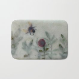 Bee in the Garden (encaustic) Bath Mat | Realism, Botanical, Bee, Garden, Encaustic, Other, Surrealism, Nature, Painting, Embedded 