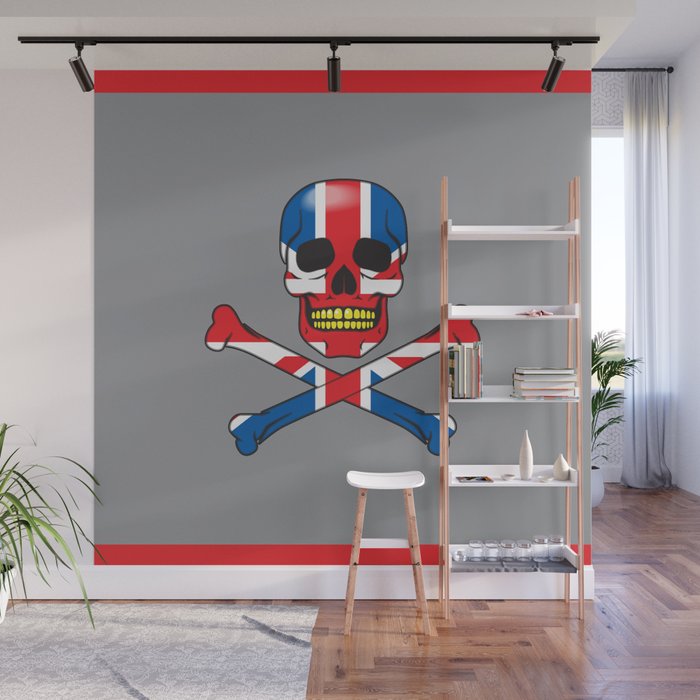 Skull Uk Wall Mural By Pleasuretime Society6
