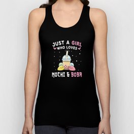Just Girl Who Loves Mochi And Boba Unisex Tank Top