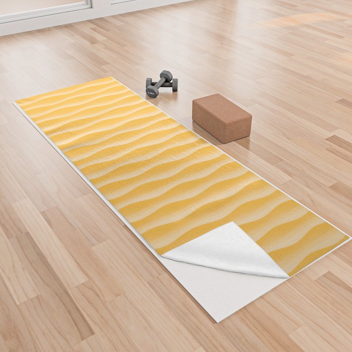 Wave Rows Marigold Yoga Towel