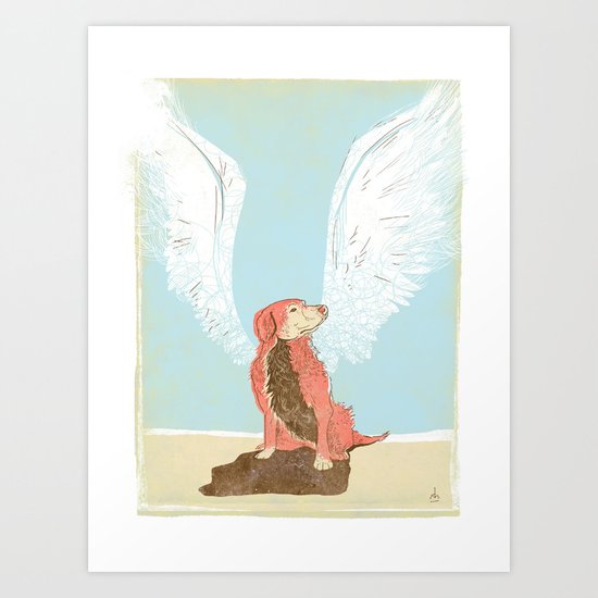 All Dogs Go to Heaven (Golden Retriever) Art Print