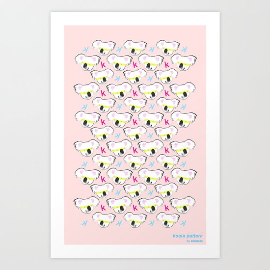 Koala pattern Art Print