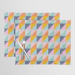 Color Block Triangle Pattern in Bright Pastels Placemat