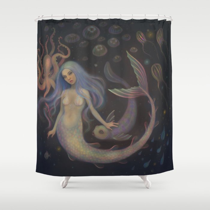 Deep Sea Mermaid with Friends Shower Curtain