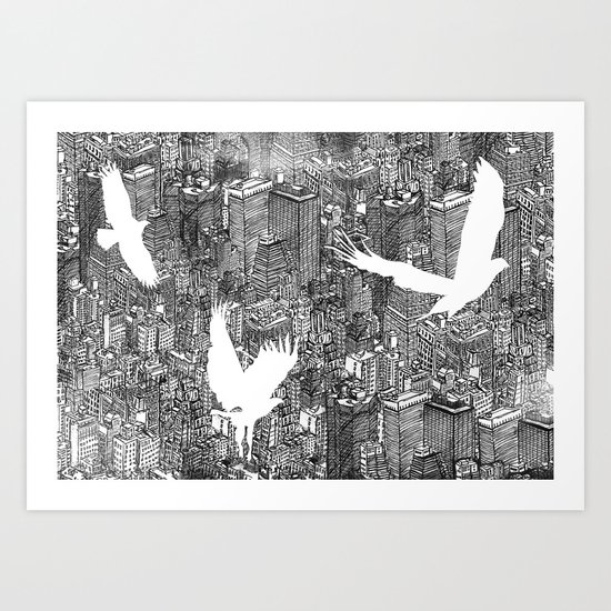 Ecotone (black & white) Art Print