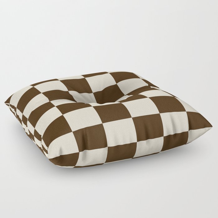 Brown Checkers Floor Pillow