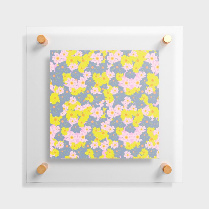 Pastel Spring Flowers On Pink Floating Acrylic Print