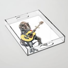 "Caposaurus" - T-Rex Dinosaur Guitarist Acrylic Tray