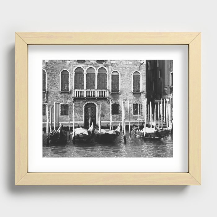 Venice black and white photography Recessed Framed Print